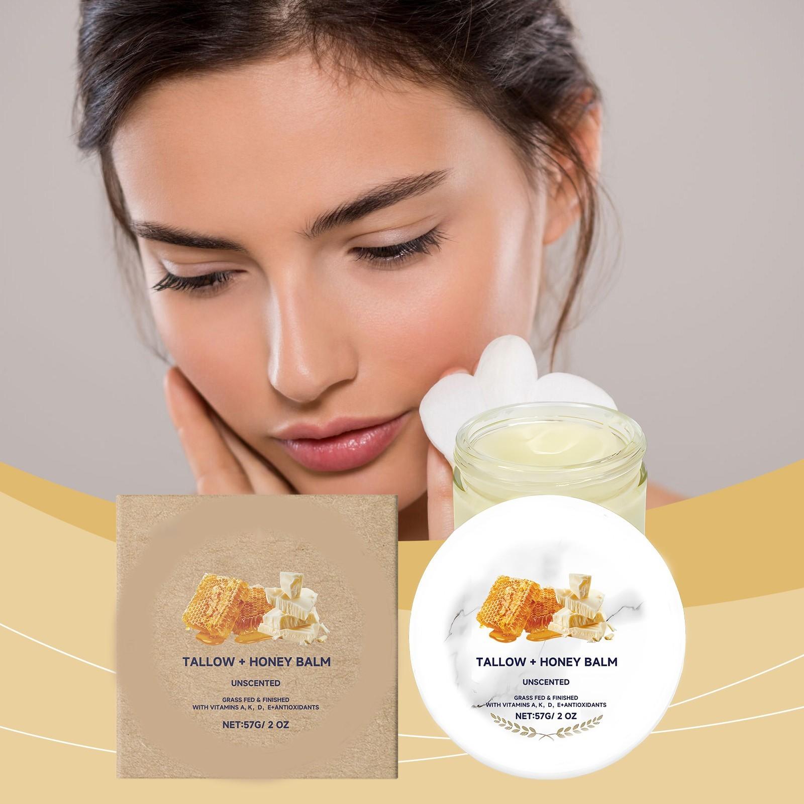 

Grass-fed Beef Tallow Honey Cream Hydrates, Moisturizes, Nourishes Dry Skin And Improves Skin Texture One Size