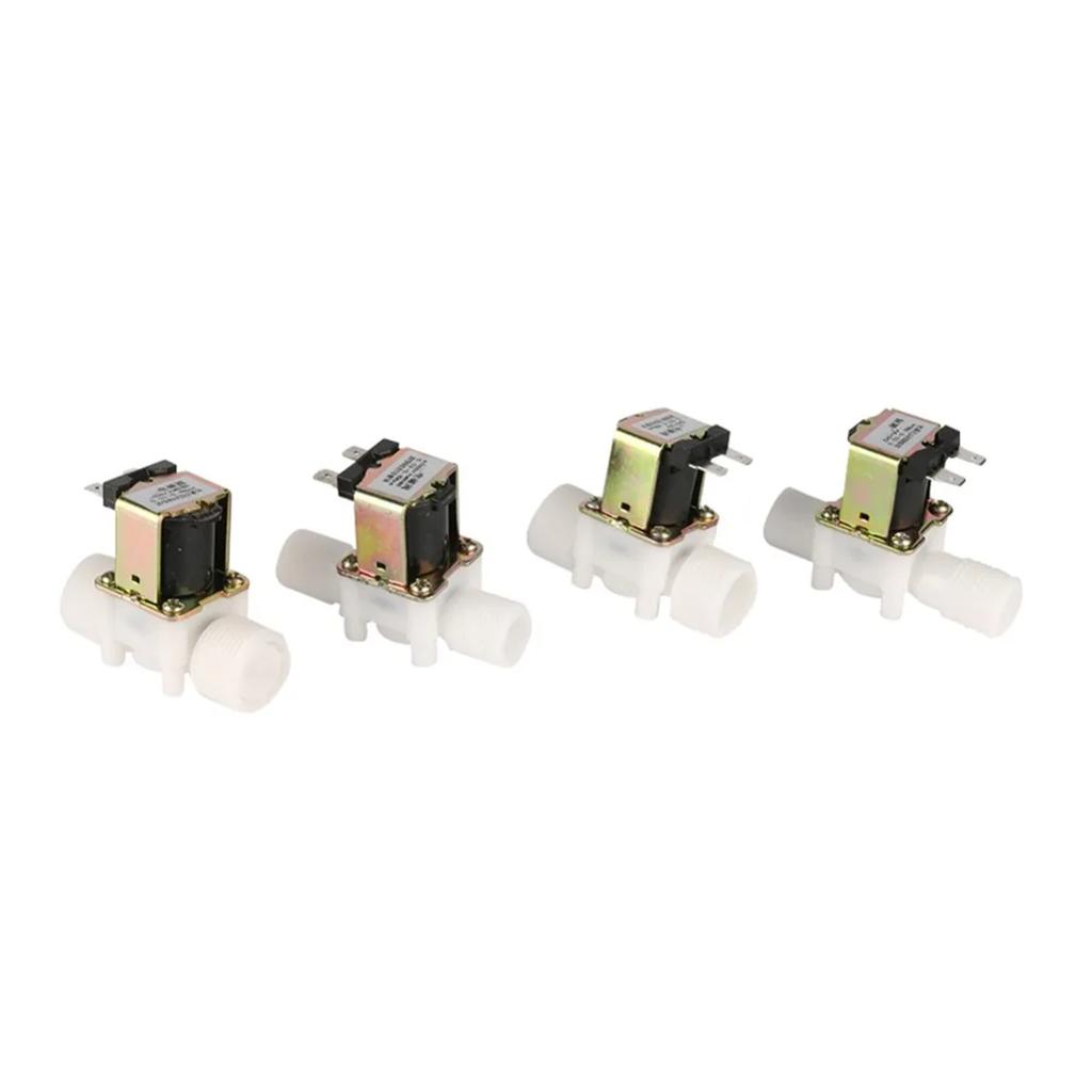 AC 220V/DC 12V Normally Closed Electric Solenoid Valve 1/2" 3/4" Male Thread Plastic Water Valve for 0.02-1mpa Pressure 1/10Pcs