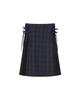 Miseki Seoul Side Bow Pleats Midi Skirt Check
