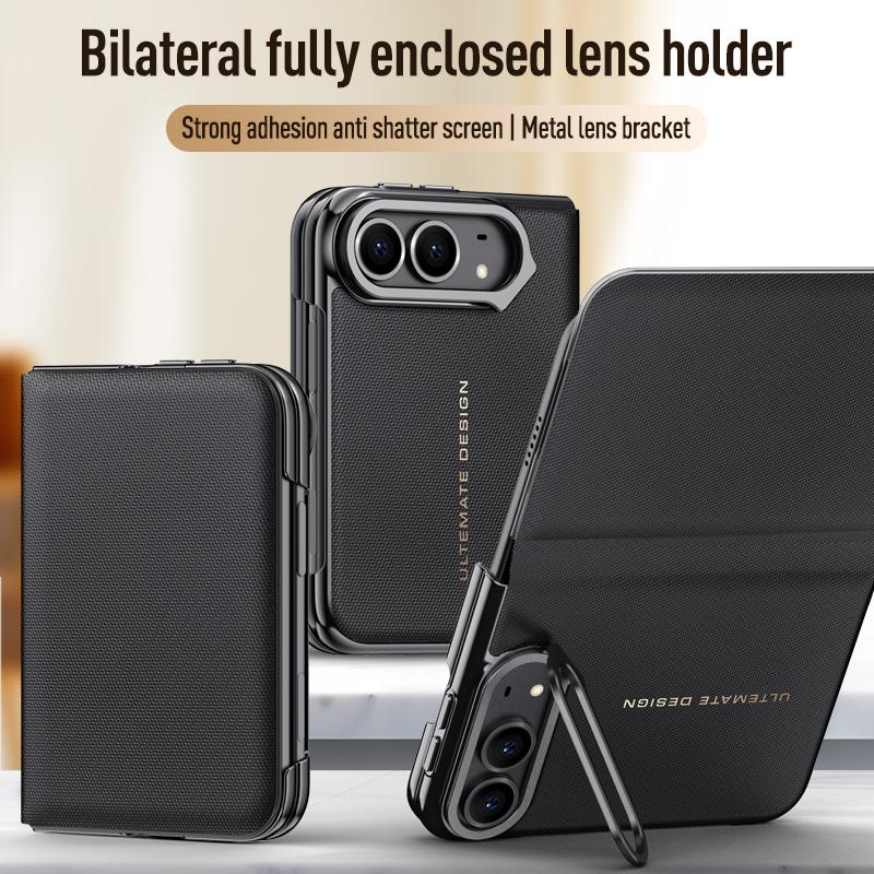 Per iPhone Duo Case Lussuosa Pelle Opaca Amica della Pelle Magnetica Flip Cover Staffa Obiettivo Custodia Protettiva Antiurto Accessori