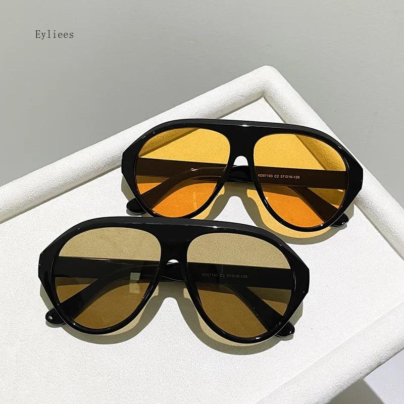 Trend Oversized Pilot Sunglasses Women For Men Luxury Designer Sun Glasses Vintage Big Frame Eyeglasses Punk Driving Shade