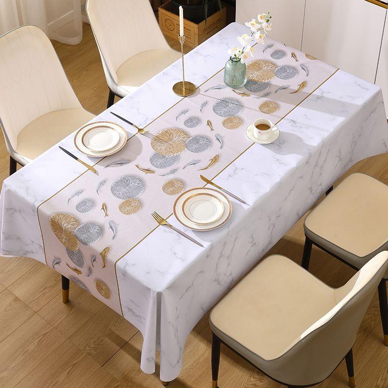 Waterproof Flower Table Cloth Soft Washable PVC Tablecloths Dining Tea High-end Towel Rectangular Desk Sheet Hotel Breakfast Mat
