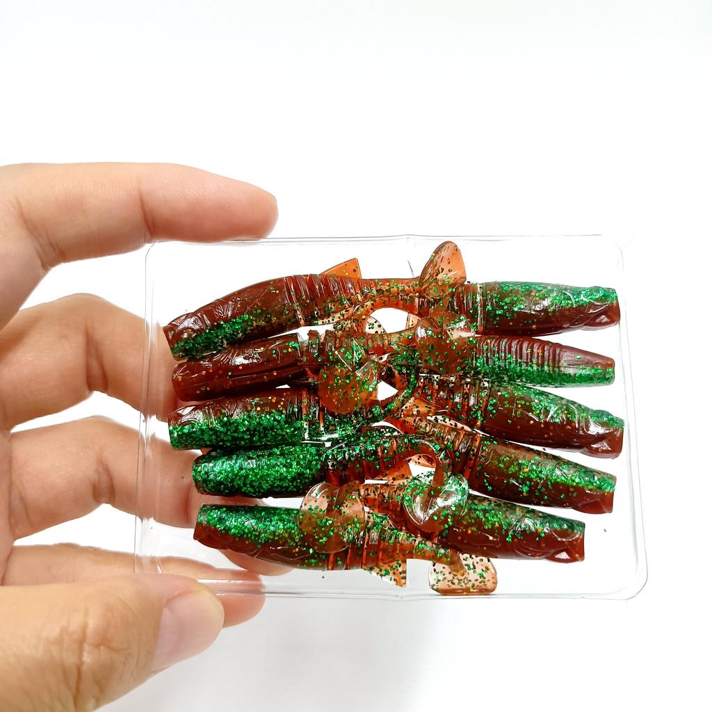 DUODUOYU 10 SZTUK 1,7g 55mm Miękka Przynęta Wędkarska T-tail TPE Luya Miękki Robak Swimbait Przynęta Jigowa Sztuczne Przynęty Sprzęt Wędkarski