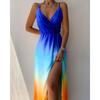 YYFS Damenmode, Sommer, Frühling, einfarbig, ärmellos, V-Ausschnitt, hohe Taille, Freizeitkleider