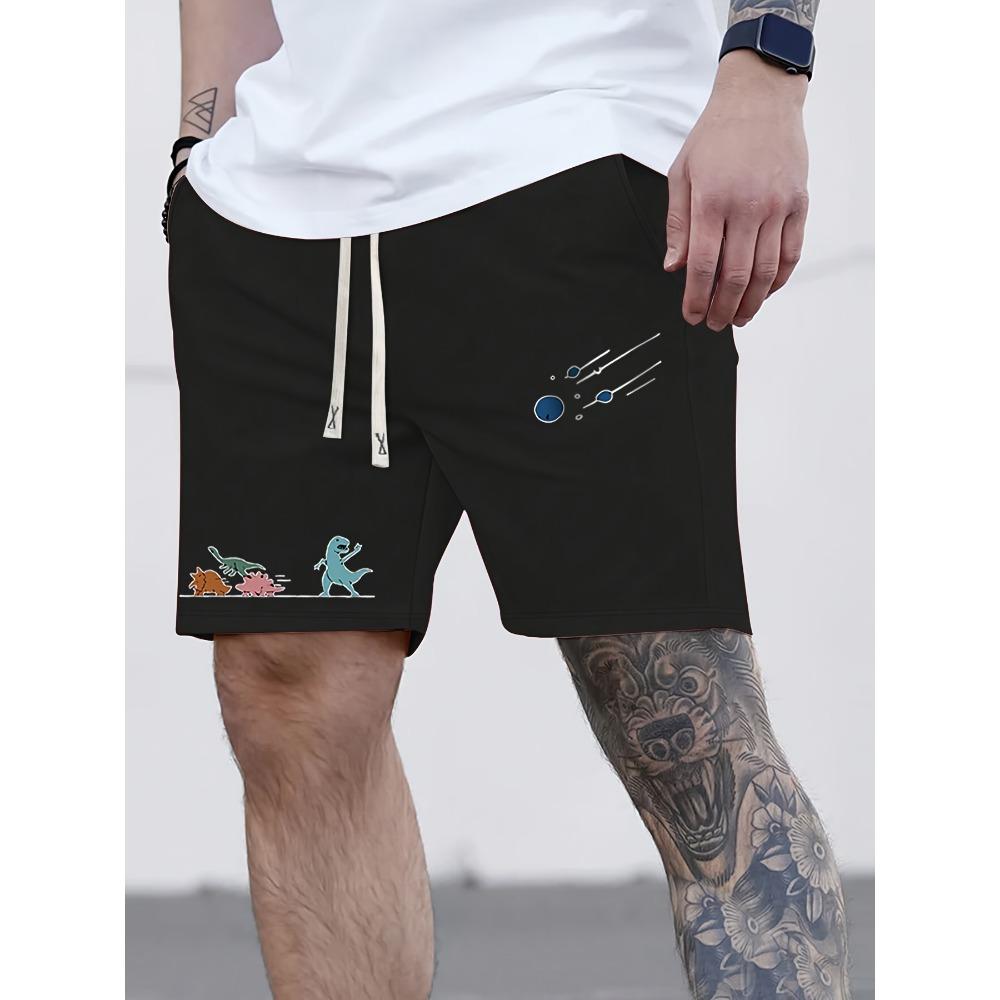 

Hip Hop Fashion Men Graphic Shorts Loose Knee Length Casual All Match Daily Outdoor Trousers M