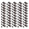 50 Sets Leather Rivets 18x9mm Antique Silver Rectangular Trapezoid Rivets with 3x7mm Iron Trumpet Foot for Craft Repair