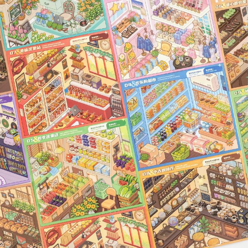 Mini Scene Sticker Book DIY Micro Landscape Decorative Stickers Educational Handmade Craft Toy For Journal Scrapbook Collage