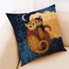 Federa per cuscino con stampa di gatti vintage, per soggiorno, divano, camera da letto, decorazione