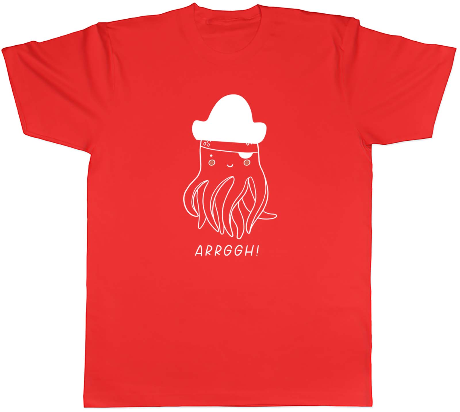 Pirate Octopus Mens TShirt Cute Arrggh Eye Patch Captain Hat Tee Gift S