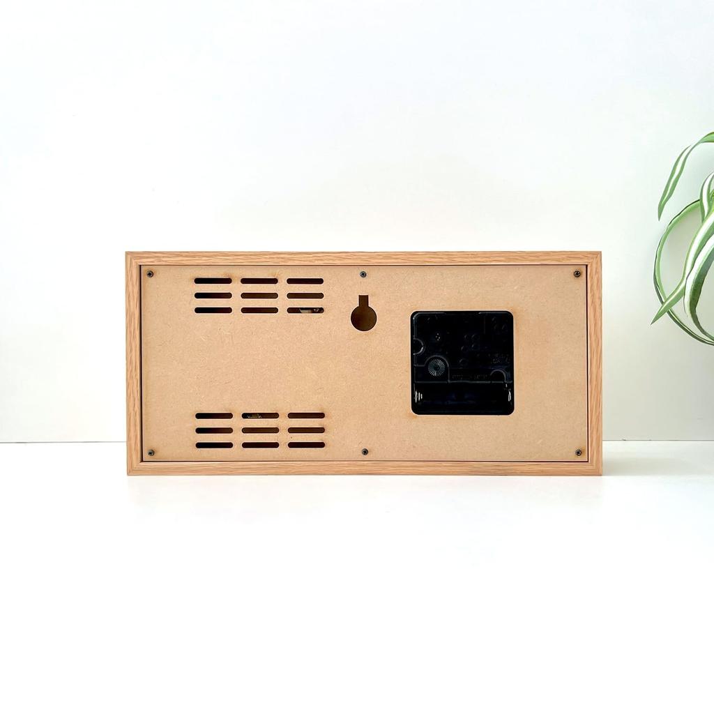 KATOMOKU Thermo Clock Oak Wooden Clock Thermometer and Hygrometer Can be hung or placed x x km-152OA 25.5 12.1 4.6cm