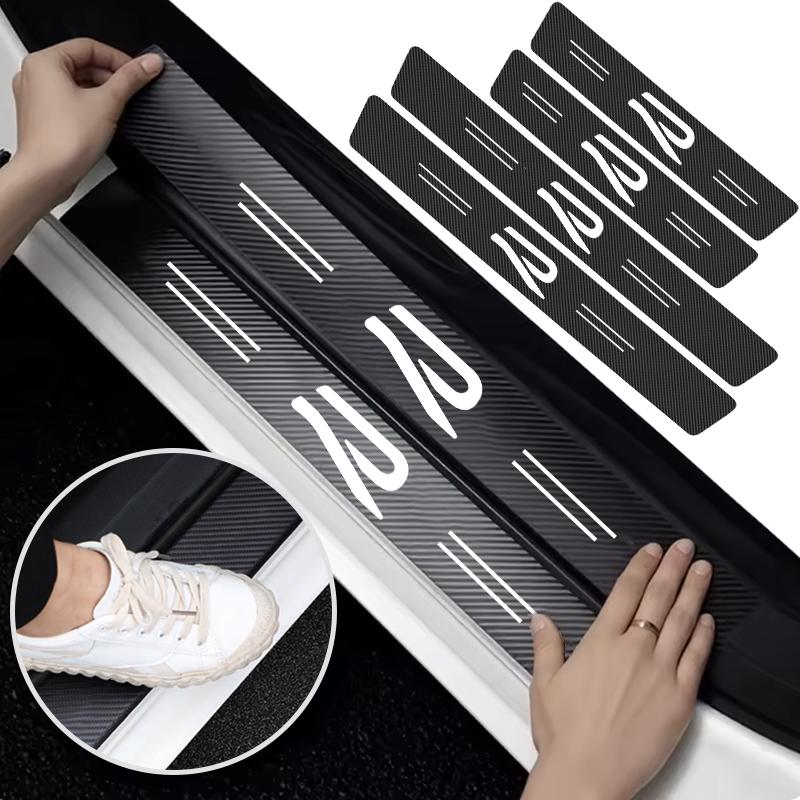 Leather Car Door Plate Threshold Protector Strip Sticker For Volkswagen VW Scirocco Jetta Beetle Golf Passat Polo Tiguan Touran zf4