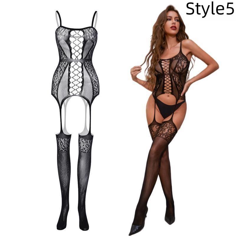 One Piece Plus Size Ženy Žhavé Sexy Spodní Prádlo Květinový Vzor Síťovaná Body Punčocha Body Spodní Prádlo Košilka Spací prádlo Spodní prádlo Kostýmy Sexy