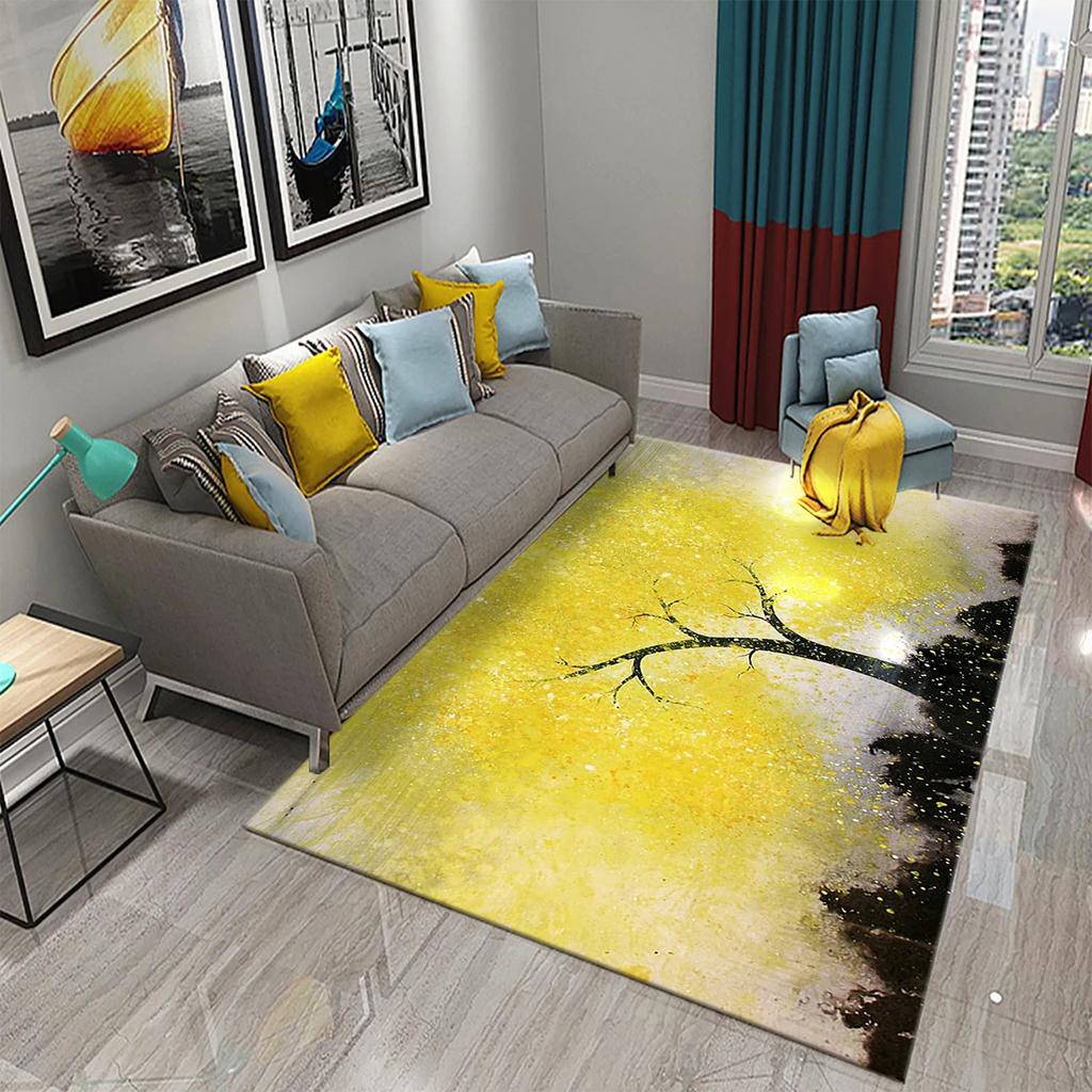 3D Colorful Abstract Tree Carpet for Kitchen Bathroom Entrance Non-Slip Carpet Living Room Balcony Bedroom Decor Floor Mat Rugs