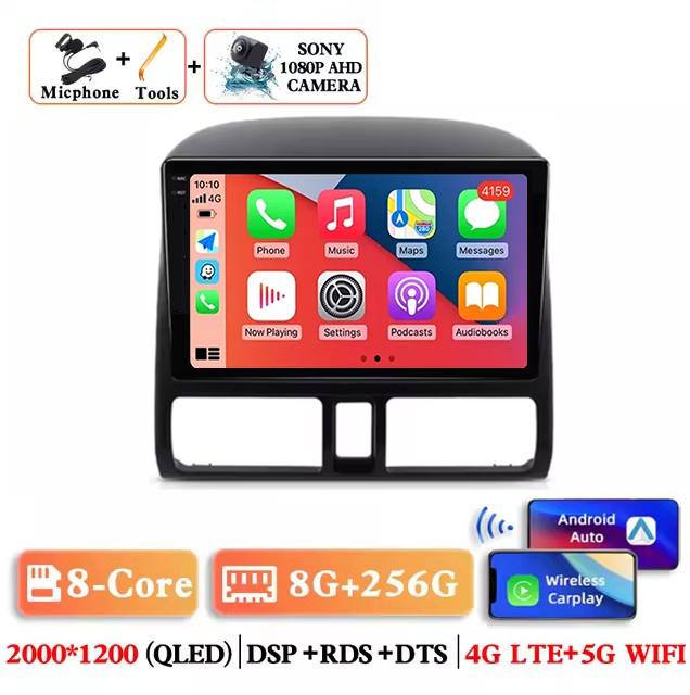 Wireless Carplay Android 14 Auto Car Radio For Honda CR-V CRV 2 2001 2002 2003 - 2006 Multimedia GPS autoradio 4G WIFI DSP GPS