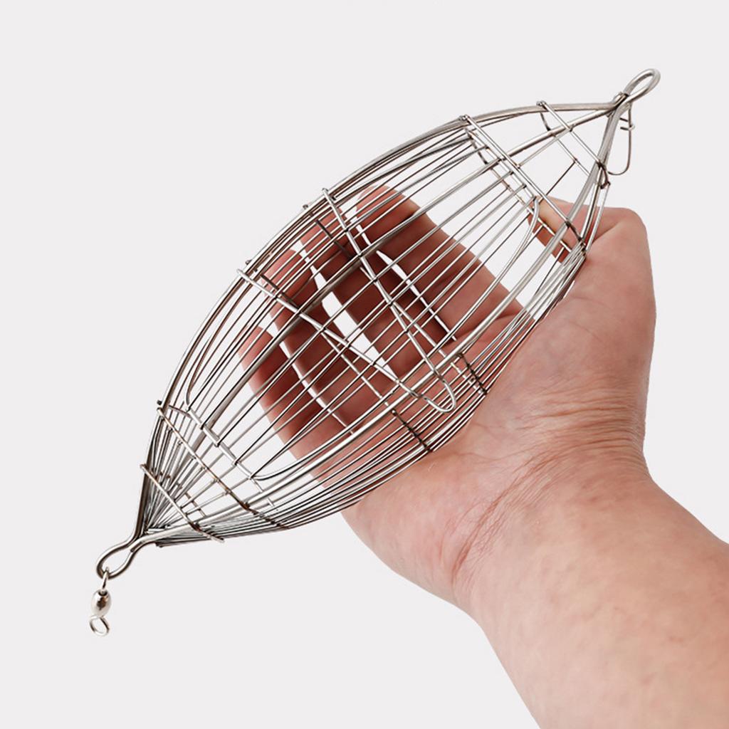 Fishing Bait Cage Stainless Steel Baits Trap Cage Basket Feeder Holder Fishing Accessories for Shrimp Crab Fish