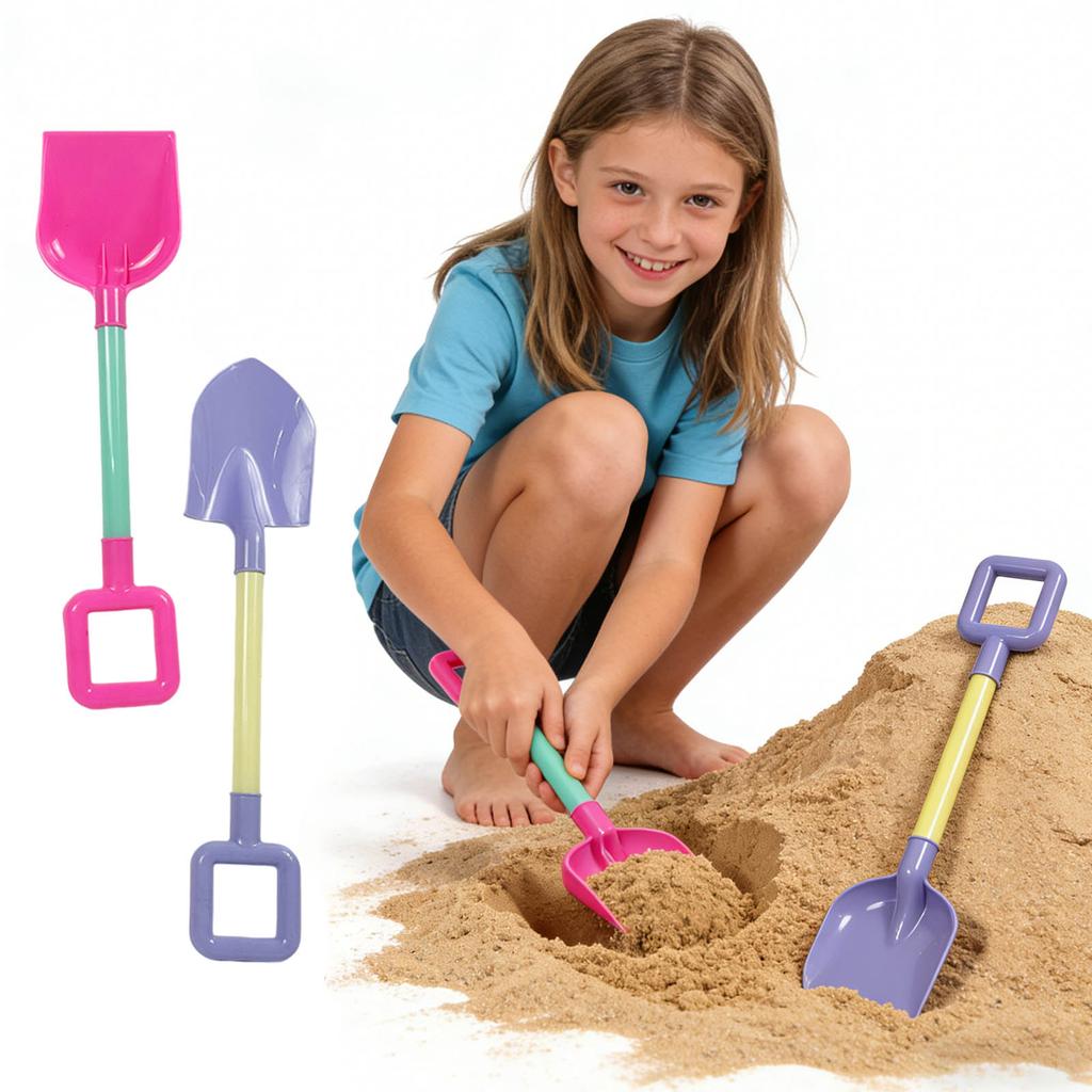 Beach Shovels,Thick Sand/Snow Shovels Scooping Kit With Long Handle Toys Gardening Tools ABS Plastic Spade For Garden Snow Backyard Summer Beach Fun