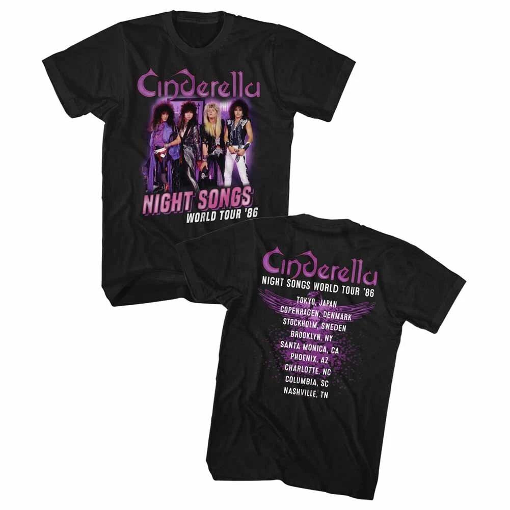 Cinderella Night Songs World Tour List 86 Adult T Shirt Metal Music Merch M