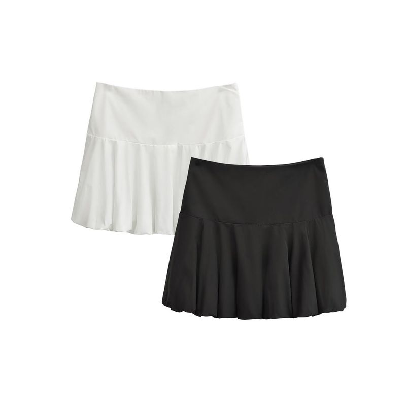 Kaslead New Arrival Women's Fashion Style Stylish Simple and Versatile Lantern Mini Skirt 4661422