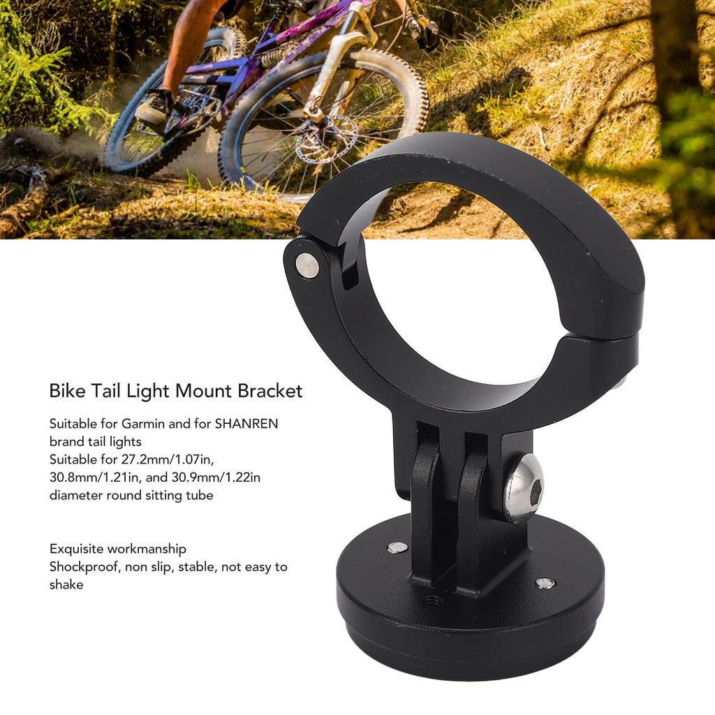 Bike Tail Light Mount Bracket Aluminum Alloy Rear Light Saddle Support Holder Rack for Garmin