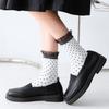 Japanese Women'S Socks Ladies Lace Pile Socks Autumn And Winter Silver Onion Polka Dot Socks Women'S Polka Dot Mid-Leg Stockings