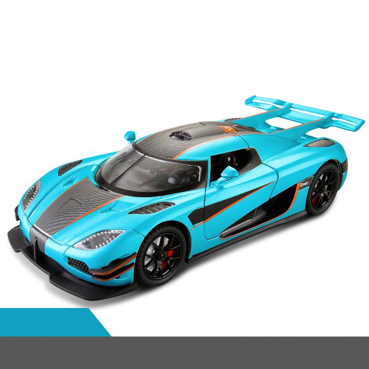 1:24 KNSG Jesko Alloy Super Muscle Car Model Metal Diecast Sound And Light Pull Back Display Decoration Trendy Ornaments Gifts