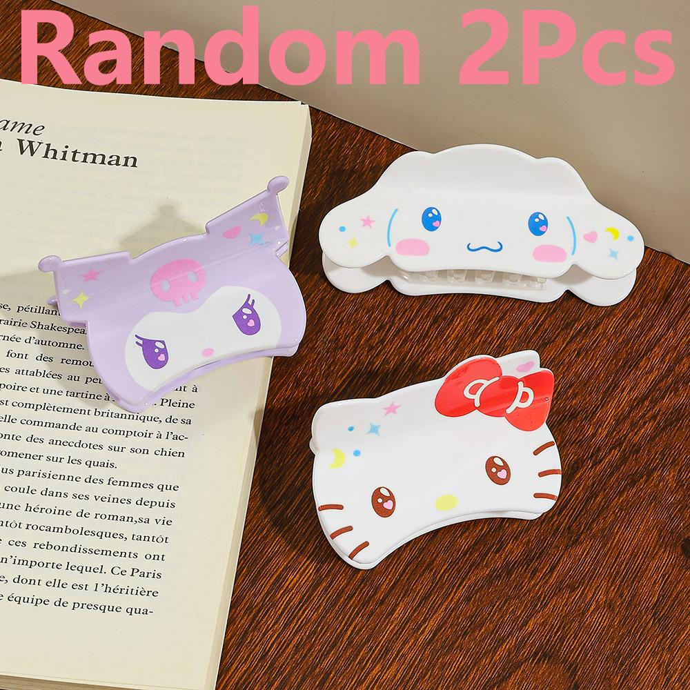 

1PC/Random 2Pcs Cute Sanrio Hello Kitty hair claw and Kuromi hair accessories