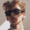 Retro box black frame sunglasses outdoor travel UV protection trend sunglasses versatile decorative sunshade glasses