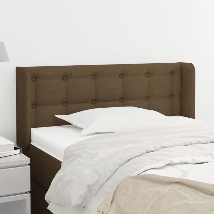 VidaXL Tête de lit avec oreilles Marron Foncé 83x16x78-88 cm Tissu3119179