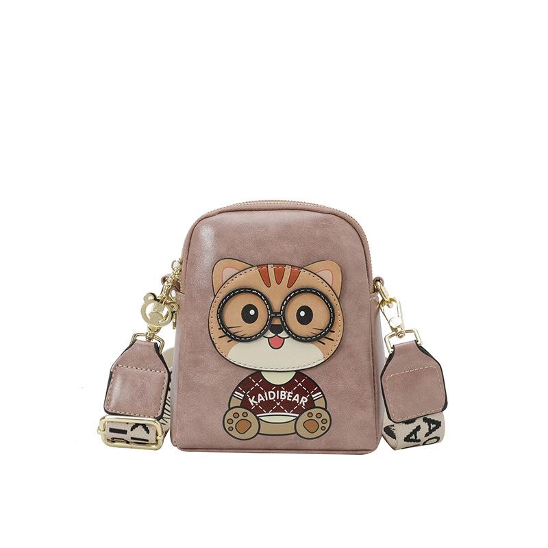 2025 Hello Kitty Women's Cute Cartoon Bear Multi-Layer Crossbody Phone Bag