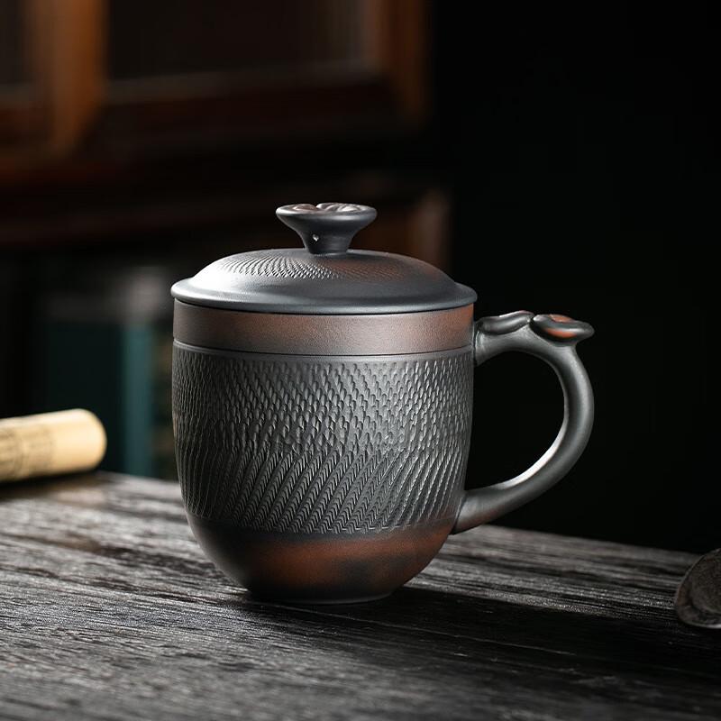 TLAKEHO Purple Clay Tea Separation Ceramic Mug