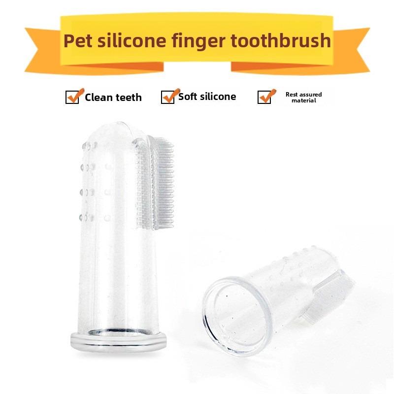 10pcs Super Soft Pet Finger Toothbrush Teddy Dog Brush Bad Breath Tartar Teeth Care Tool Dog Cat Cleaning Silicagel Pet Supplies