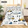 Duvet Cover Cartoon Excavator Tractor King Duvet Cover Cartoon Construction Truck Bedding Sets Vehicle for Children Room Decor