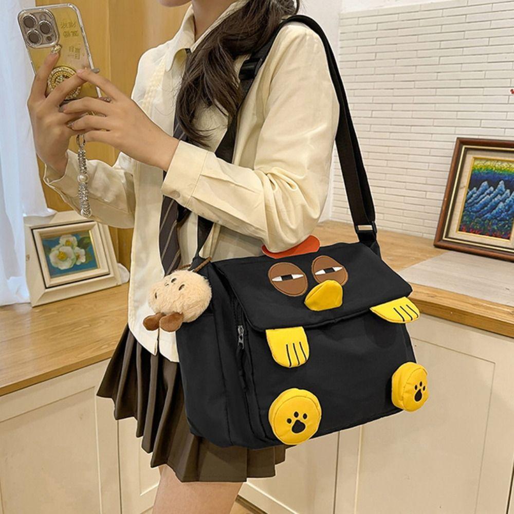Lovely Chicken Nylon Shoulder Bag Cute Students Book Bag Creative Hen Shape School Bag Travel