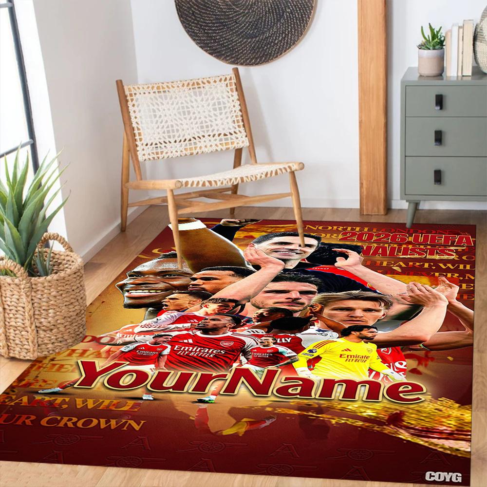 Arsenal Customize Text Carpet Suitable for Bedrooms Foyer Dining Room Study room Antislip Carpet Office home decor Best for Christmas