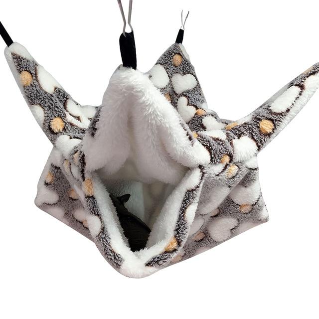 Small Pet Hammock Double-layer Plush Soft Winter Warm Hanging Nest Sleeping Bed Small Pets Hamster Squirrel Chinchilla House