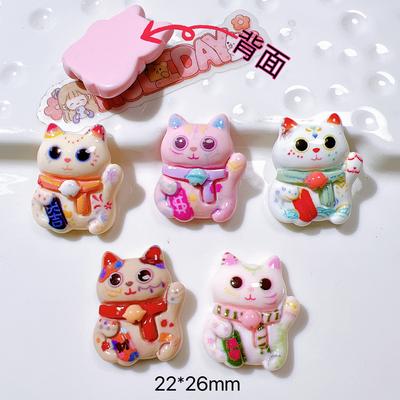 10 Pcs New Cute Cartoon Cat Series Flat Back Resin Scrapbooking DIY Jewelry Hairpin Craft Decoration