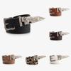 Leopard Print Western Style Leather Belt For Women And Men With Alloy Buckle For Casual Wear