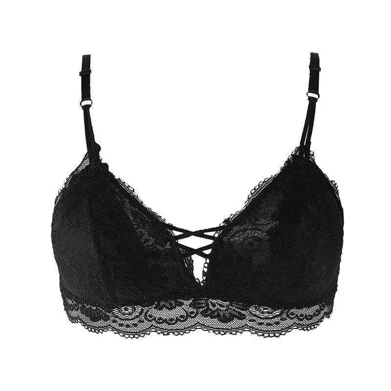 Lace front cross without steel ring gathering bra girl department sexy tube top wrapped chest student inside pure desire