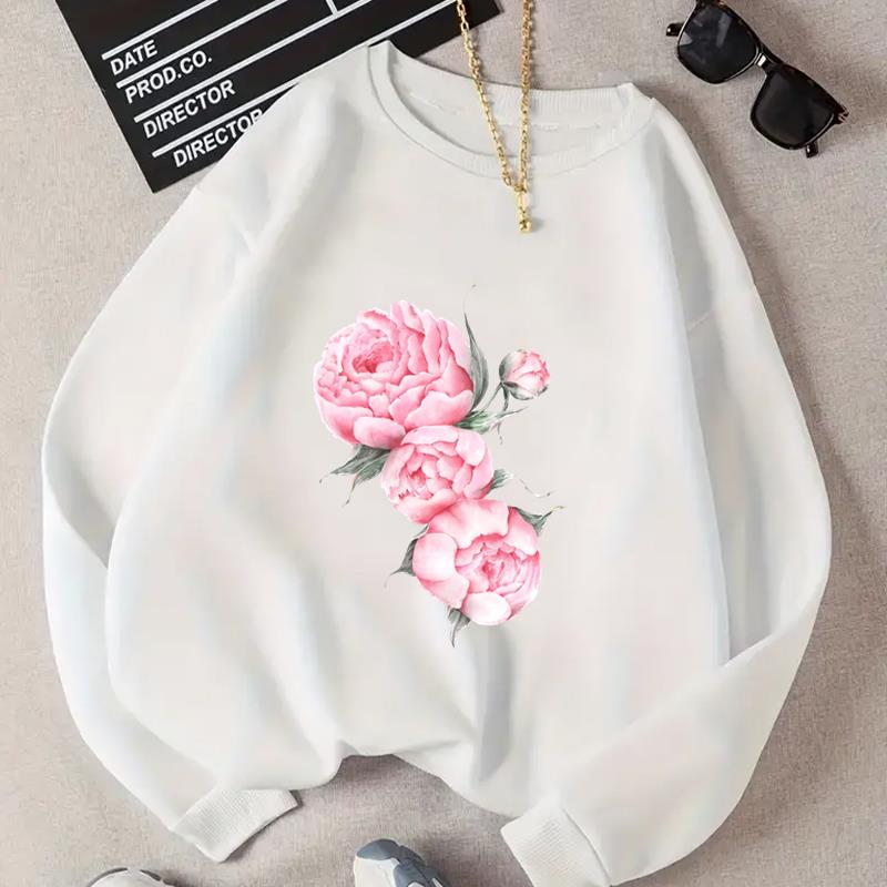 

(Азиатский размер) Женские весенние акварельные тренды, милые осенне-осенние женские зимние модные повседневные пуловеры с принтом, флисовая одежда, толстовки с графическим рисунком