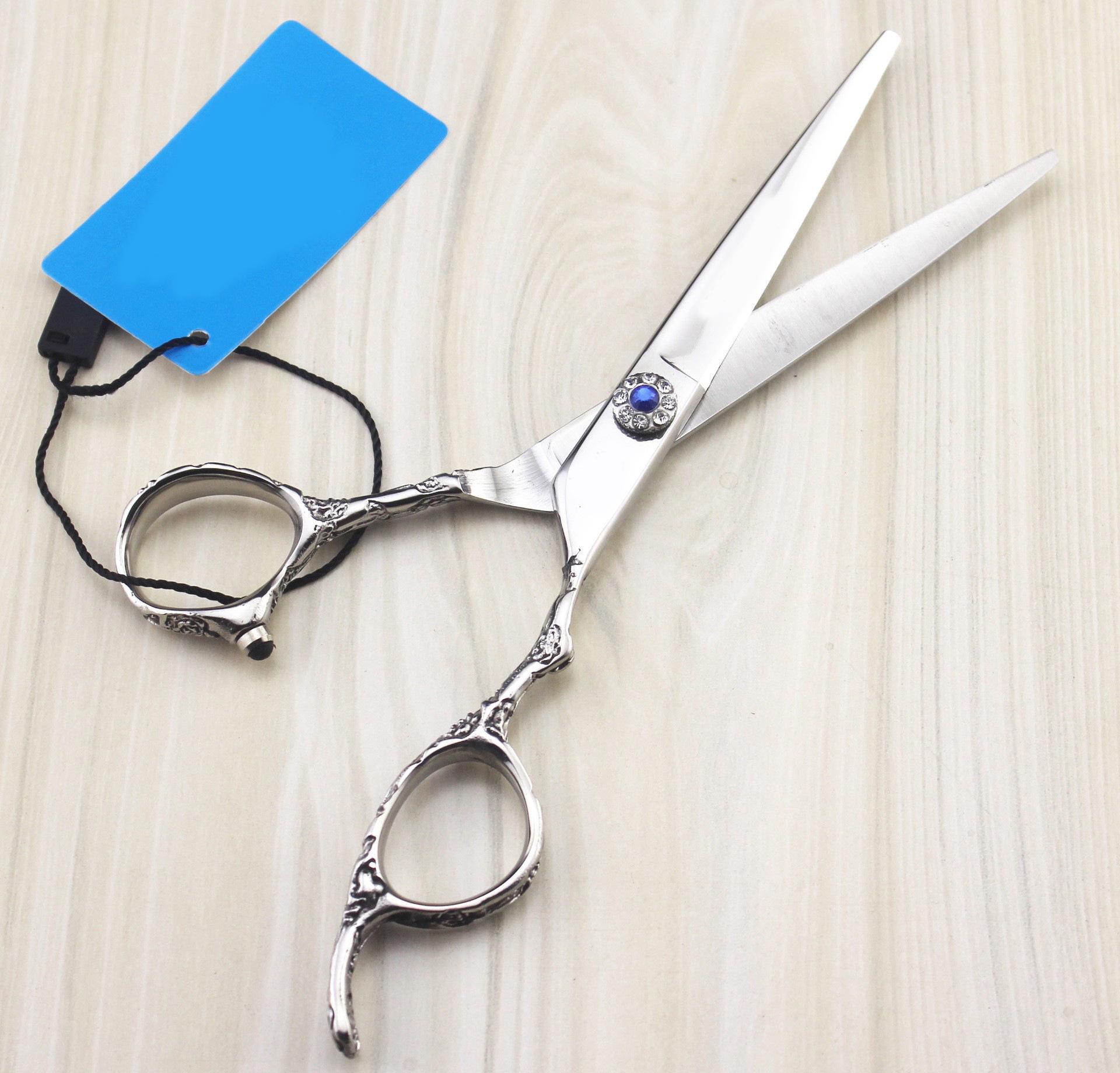 6.0  Plum Blossom Sapphire Hairdressing Scissors: Straight, Tooth & Thinning Shears