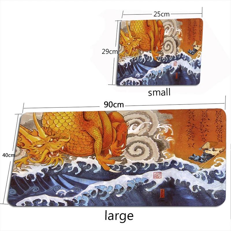 Giant Waves Mouse Pad Large Japanese-style Mouse Pads Company MouseMat Art Carpet Rugs Gamer Ukiyo-e Keyboard for Laptop 900X400