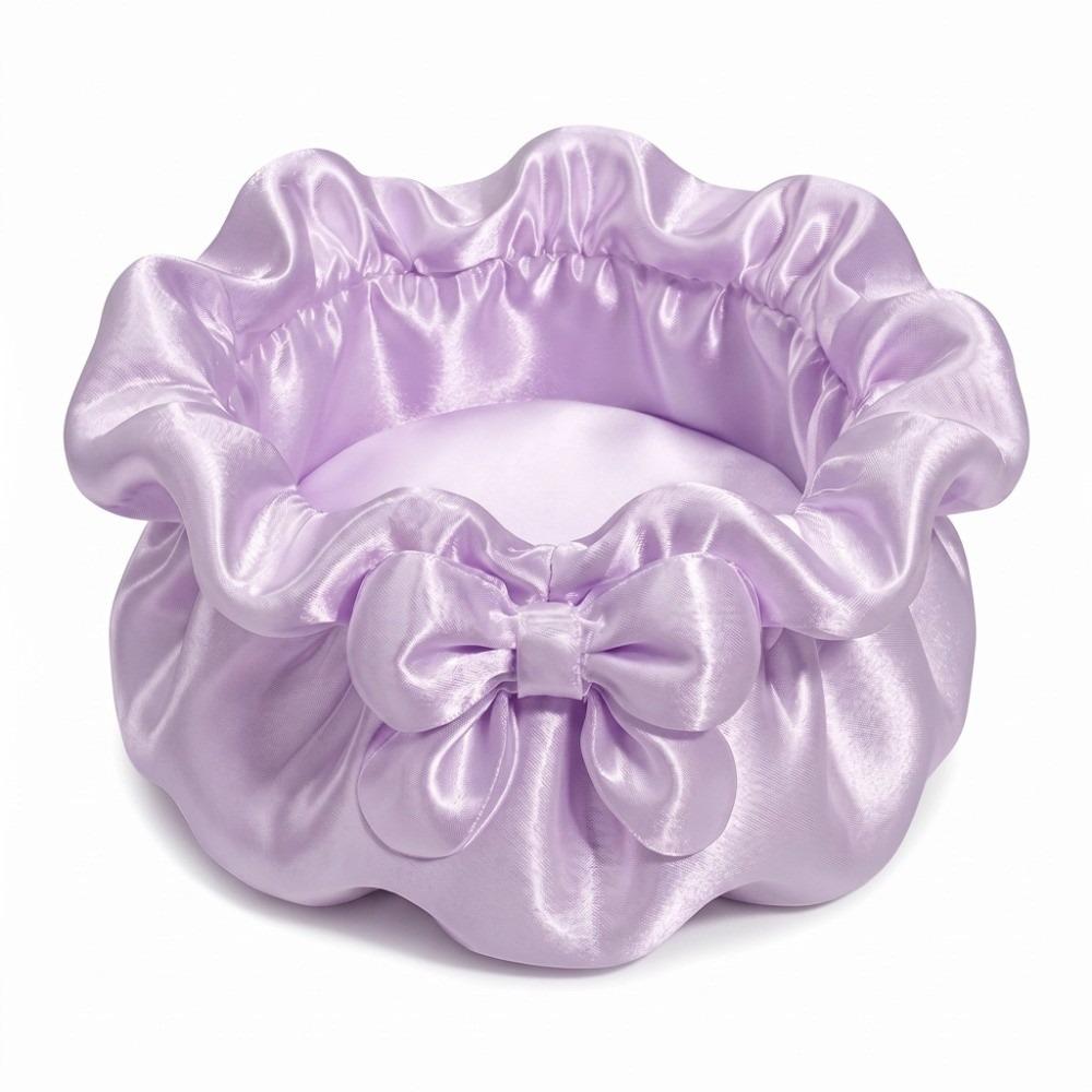

Satin Ruffled Petal Bow Storage Box 3D-Printed Desktop Organizer Jewelry Storage Case Gift фиолетовый