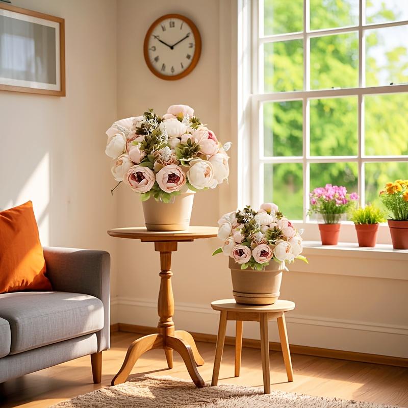 1pc 13 Heads European-style Simulation Peony Living Room Home Dining Table Decorative Flowers Artificial Flowers Artificial Flowers Ornaments.