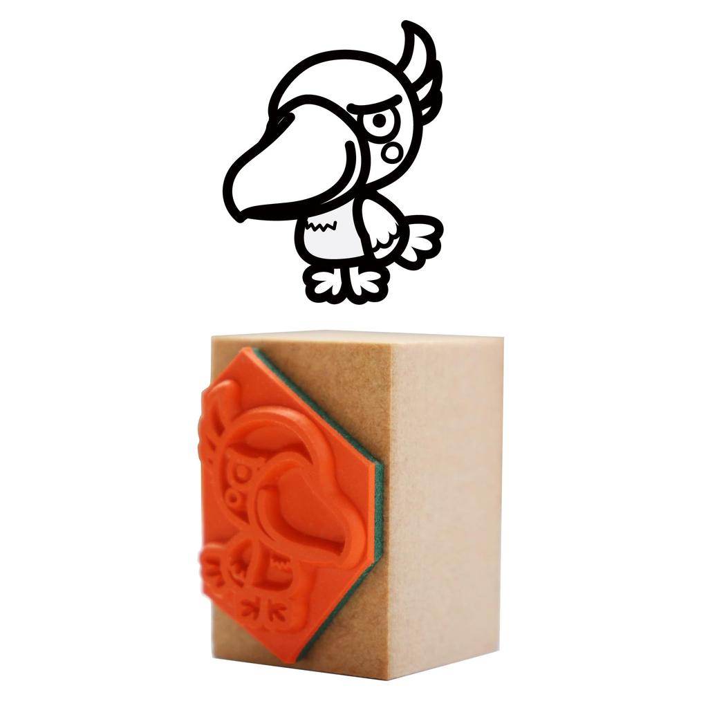 Shoebill Stamp Cute Rubber Stationary Imprint 22mm 17mm Wide - Stamp, Stamp, Stamp, Bird/Animal, Size Long,
