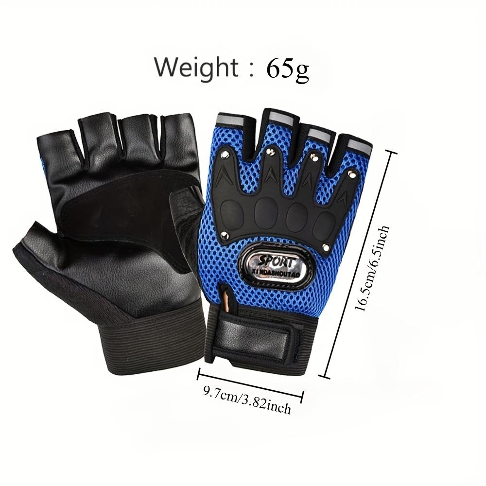 Pair 1 Gloves Sports Halffinger Nonslip Grip Breathable Mesh Durable Design Redblackblue With Safety Wristband For Enhanced Outdoor