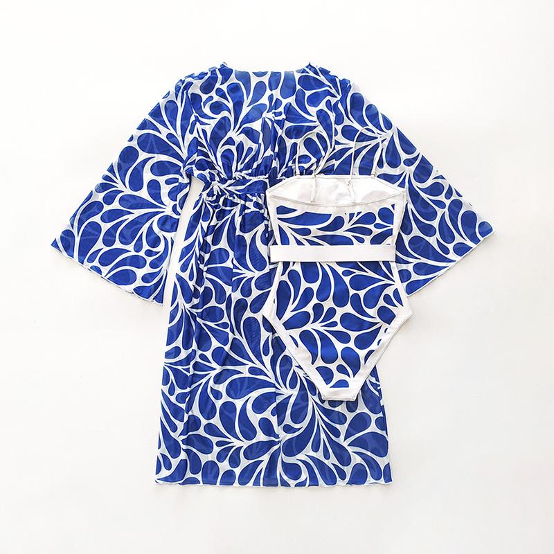 Dvoudílné bikiny s vysokým pasem Nové plavky s potiskem Dámské plavky Kimono Dámské sexy plavky Plavky Plavky Plážové oblečení