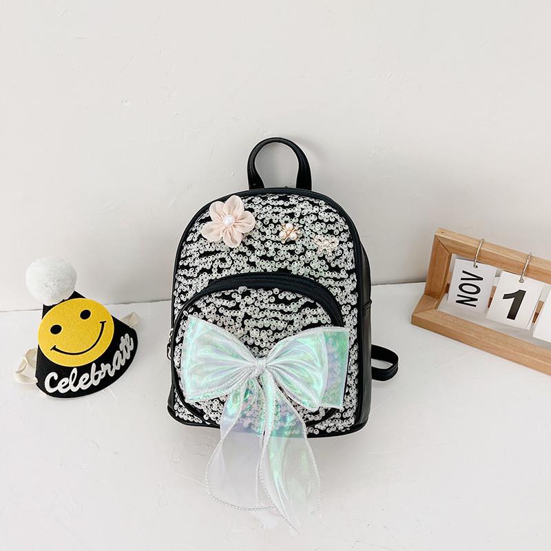 Trendy Bowknot Sequin Children's School Bag Ages 2-5 Girls Waterproof
