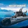 Non-Toxic 1498Pcs Military Large Strategic Nuclear Submarine Building Blocks Warship Arms Model Bricks Sets Kids Diy Toys Holiday Gifts