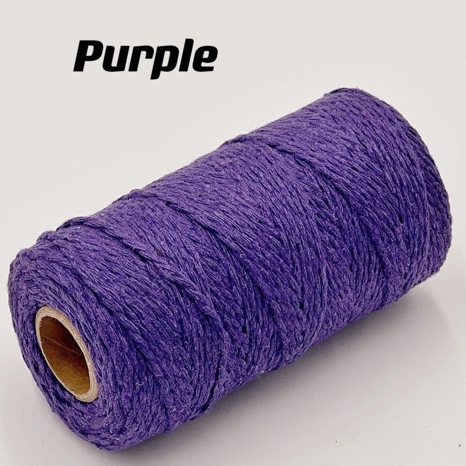 2mm 100m Macrame Cotton Rope Twisted Jute Colored Cotton Two-Color Rope Process For Wall-Mounted Gift Packaging DIY Wedding Deco