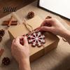 Lightweight Holiday Decorations 12Pcs Wooden Christmas Ornaments Buffalo Plaid Hanging Decor with Gnome Office Home Party Supplies Snowflake